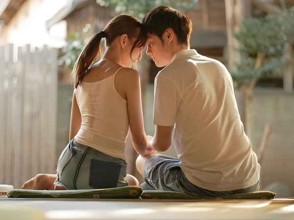 【スレンダー】幼馴染同士が真夏に汗だくエッチ♡身体を密着させて髪まで乱れる濃厚セックスで連続イキ♡